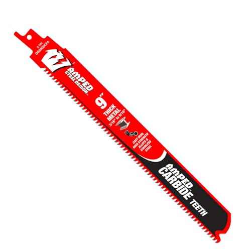 Diablo Amped Steel Demon Carbide Teeth Reciprocating Saw Blade for Thick Metal - 100x Longer Cutting Life - 9" Length, 8 TPI - DS0908CFA