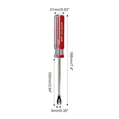 3 Pcs Tack Lifter Nail Puller, Elbow Head V Tip Nail Staple Rivet Tack Puller Screwdriver Tool, Length: 7.4"