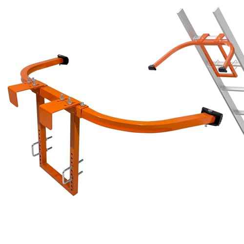 Extension Ladder Stabilizer-Ladder Standoff for Roof Gutter-500 Lbs Capacity-Heavy Duty Alloy Steel Ladder Hook-Wing Span Wall Extension Accessory Arms with Anti-Slip Rubber Feet/U Bolt