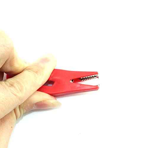 2Pairs Full Insulation Car Battery Test Lead, 30A Protecting Alligator Clips Crocodile Clamps (Black+Red)