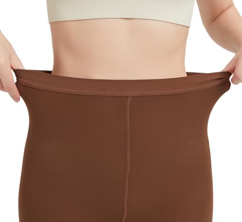 MGANG Medical Compression Pantyhose for Women & Men, 20-30mmHg Graduated Compression Support Tights, Open Toe, Opaque Waist High Compression Stockings for Edema, Varicose Veins, Flight, DVT, Brown S