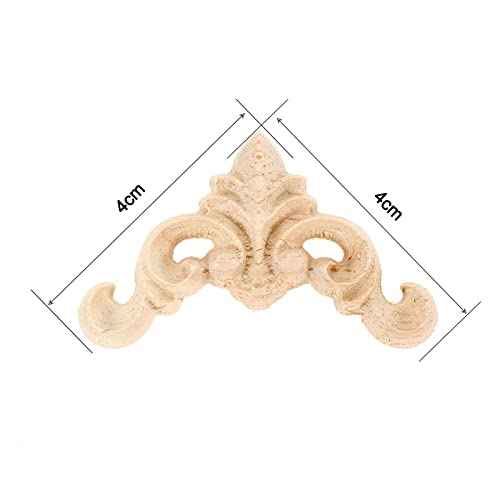 MUXSAM 8Pcs Furniture Onlay Applique Frame for Home, 4x4cm/1.57"x1.57", Unpainted Woodcarving Corner Decal Cabinet Door Wall Ceiling Dresser