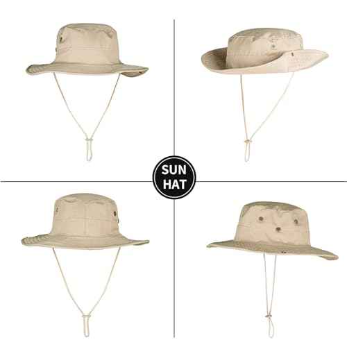 Sun Hats for Men Women Boonie Hat Foldable Fishing Hat UPF 50+ Bucket Hat for Fishing Hiking Garden Safari Beach