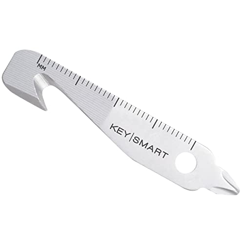 KeySmart MultiTool - 5-in-1 Multi-Purpose Keychain Tool with Box Opener, Ruler, Pry Bar, Phillips and Flat Head Screwdriver - EDC Gear Mini Multitool, and Keychain Accessories