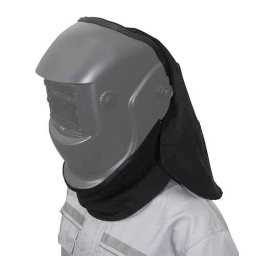 2 Piece Welding Helmet FR Cotton Front Bib & Rear Extended Hood Set with Press-In Seal, Full Protection, Fits Most Welding Helmets, Compatible with Lincoln Welding Helmet and Most Welding Helmets