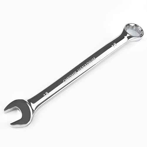 18mm Wrench, Industrial Grade Spanner, Combination Wrenches Metric with 12-Point Box End, 15-Degree Offset, 18mm Wrenches Chrome Vanadium Steel Mirror Polished