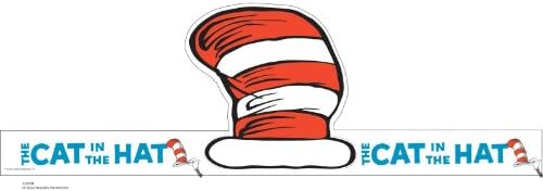 Eureka Dr. Seuss Back to School Cat In The Hat Adjustable Classroom Party Hat, 32 pcs