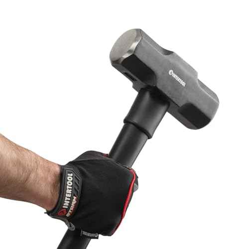INTERTOOL Sledgehammer 12 lbs ? Sledge Hammer for Demolition, Construction, & Stake Driving - Reinforced Steel 36¡± Overstrike Protection with Shock Absorbing Non-Slip Handle HT08-0249