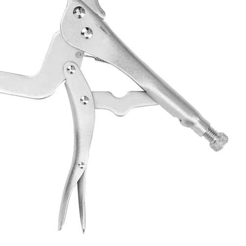 4 Packs 11 Inch Large C Clamp Locking Pliers with Swivel Pads, Heavy Duty Vice Grip Clamp Set, Adjustable Welding Clamps Tools for Woodworking Welding