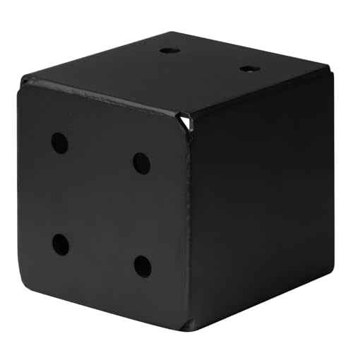 2 PCS 6x6 Post Base, Heavy Duty Steel Fence Post Base, Anchor Deck Supports Porch Railing Holders, Inner Size 5-1/2", Thickness 5/32"(8 Gauge)