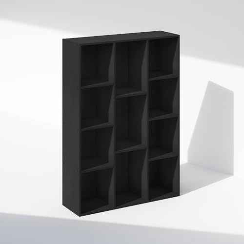 Furinno Reed Closet Organizers and Storage, 11-Cube Closet Organizer, Open Shelf Closet Storage, for Wardrobe, Bedroom, Living Room, Blackwood