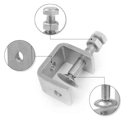 2 Pack 304 Stainless Steel Small C Clamps 1 Inch Mini C-Clamps Heavy Duty With Wide Jaw Opening for Woodworking and Welding Mounting (30mm)