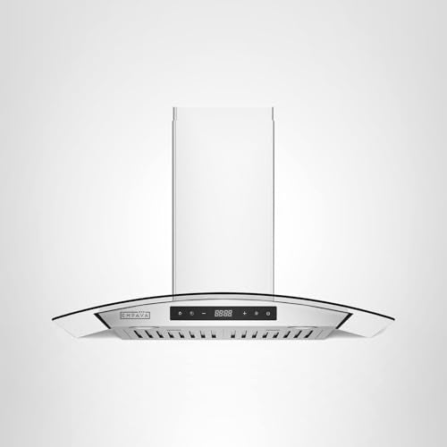Empava Wall Mount Range Hood 30 Inch, Ducted/Ductless Kitchen Exhaust Stove Vent with Modern Style, 400CFM, 3-Speed, Touch Control, Timer, LED Lights, Stainless Steel (Charcoal-Filter Sold Separately)