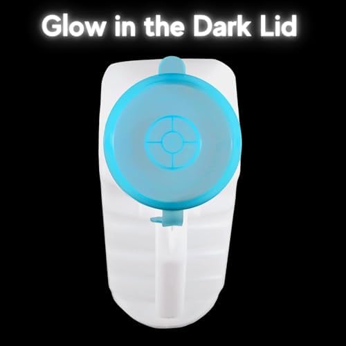 Vakly Male Urinal with Glow in The Dark Spill Proof Cover [32oz -1000ml ] Portable Pee/Urine Container Bottles for Men Used for Car, Hospitals, Incontinence, Emergency and Travel (6)