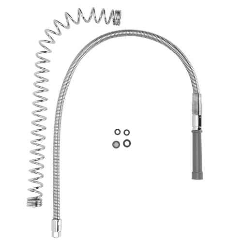 Commercial Sink Sprayer Hose,Commercial Kitchen Sink Faucets Flexible Hose Replacement(44 inch),with 304 Stainless Steel Pre Rinse Spring, Suitable for Use with Commercial Faucets