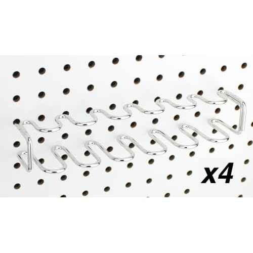 Pegboard Screwdriver Holder, 4-Pack - Hooks to Any Peg Board - Screwdriver and Pliers Rack Accessory Tool Organizer - Organization Accessory for Workbench, Garage, Tool Shed, Craft Room