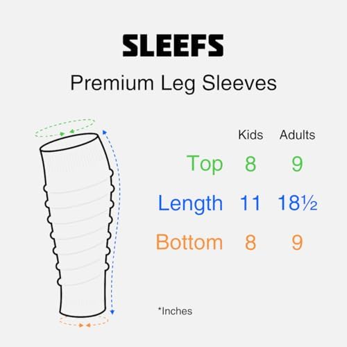 SLEEFS Football Leg Sleeves [1 Pair] - For Adult & Youth - Calf Compression Sleeves for Men and Boys