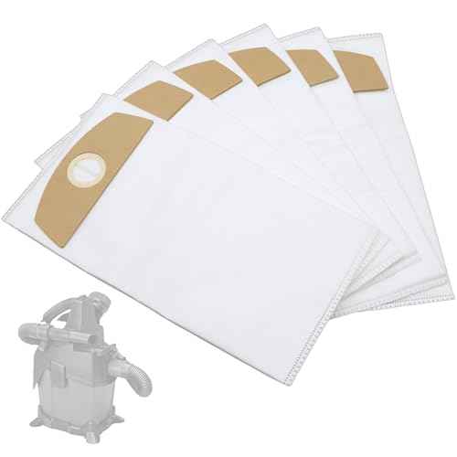 6-Pack Wet/Dry Dust Bags for FLEX 24V Brushless Wet/Dry Vacuum | Filter Bags Compatible with FLEX VC 6L MC & VC 6L MC 18.0 | Vacuum Cleaner Replacement Bags 487287