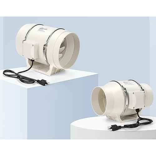 Nalle 4 Inch Inline Duct Fan Radon Fan with Remote Control Unit Variable Speed Controller 50W 280 CFM Ventilation Exhaust Blower Fans Efficient Quiet Copper Motor for Ducting Vents Bathroom Kitchen