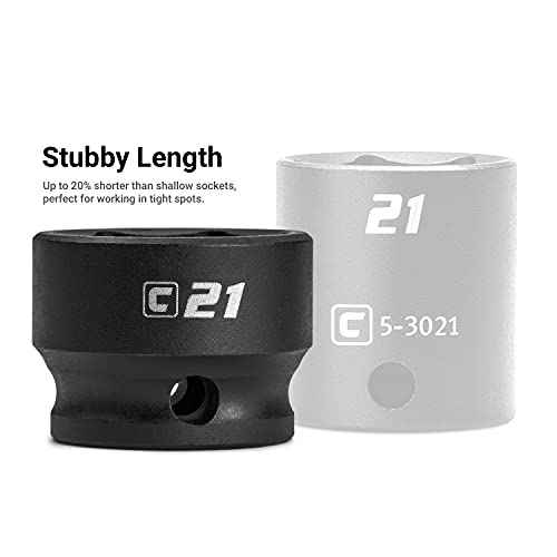 Capri Tools 15/16 in. Stubby Impact Socket, 3/8 in. Drive, 6 Point, SAE