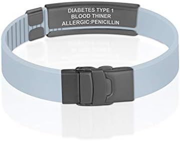 Divoti Custom Engraved Medical Alert ID Bracelet – Dual-Sided Laser Etching, Silicone Wristband, Stainless Steel Security Clasp – Adjustable & Trim-to-Fit – Emergency Medical Info Band for Men & Women