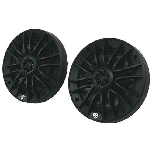 Rockville Pair RM-PREMIUM-65 Black 6.5" Marine Boat Speakers, 600W Peak/150W RMS, 4-Ohm, Crisp Audio, Waterproof Design, High-Power Handling for Boats and Outdoor Vehicles