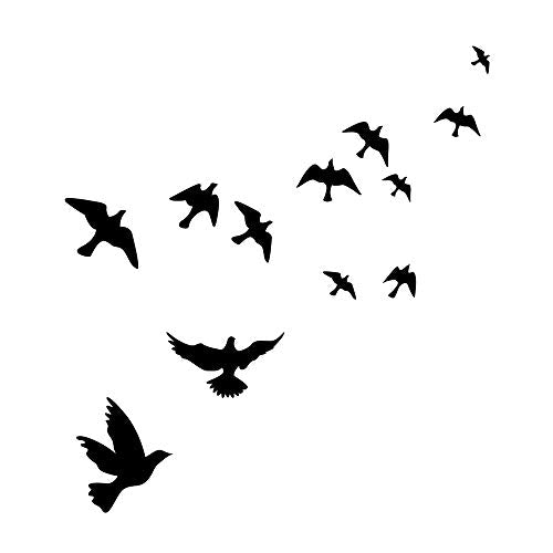 Flying Black Bird Flying High to Sky 3D Removable Vinyl Wall Sticker Mural Decal Art D?cor