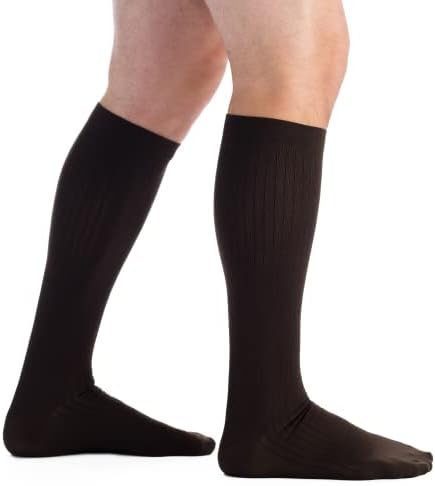 EvoNation Men’s 15-20 mmHg Knee High Compression Socks – Graduated Support for Circulation, Swelling, Varicose Veins & Pain Relief – Medical Compression Stockings – Made in USA