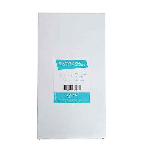 ZMDREAM Hazmat Sleeves Covers Arm Protector with Elasticated Ends White for Painting Tatoo Cleaning 13/16 inches Pack of 100