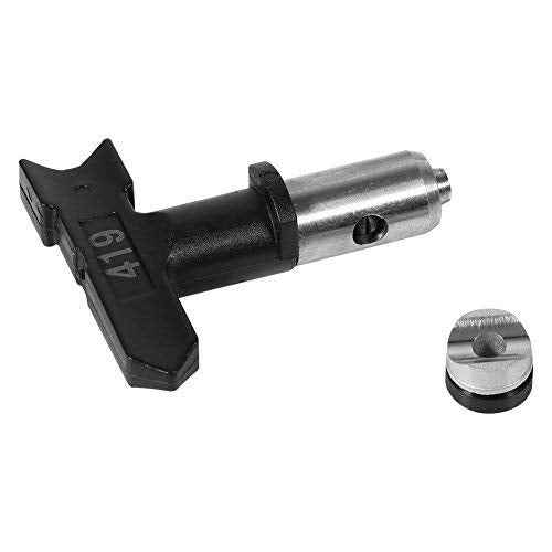 Airless Spray Gun Tip Multi Series Tungsten Steel Reversible Gun Paint Nozzle Tip (Size : 215#) Black+Sliver