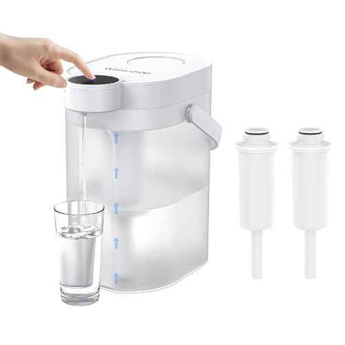 Waterdrop FreshTaste Instant Water Filter Pitcher with 2 Filters, Rechargeable Powerful Dispenser, Reduce Chlorine, Lead, Copper, Purify, Soften Water, 17-Cup, White, Does not Lower TDS