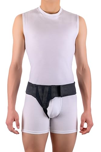 Right Side Inguinal Hernia Groin Belt Black (L 38-42)