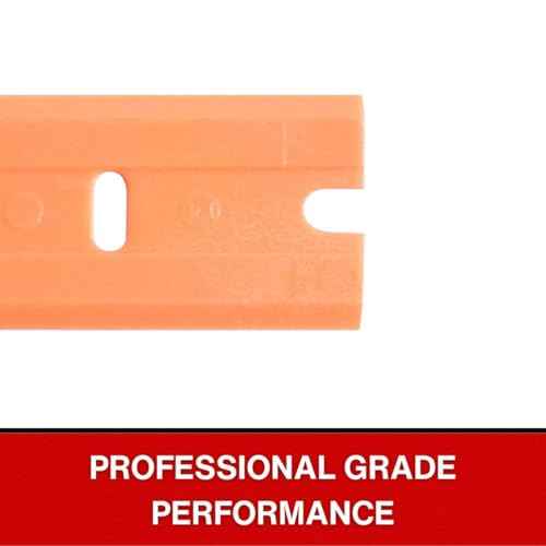 American Line Double Edged Orange Plastic Blades - 100-Pack - Made with Durable Corrosion Resistant Plastic for Stubborn Sensitive Surfaces - .875" x 6.75" x 1.75" - 66-0707