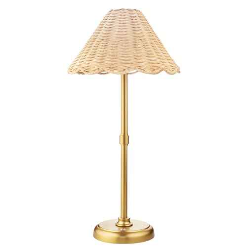20.5'' Tall Cordless Boho Rattan Table lamp, 5200-mAh Rechargeable Battery, 3-Level Brightness Dimmable, Build-in LED 320 Lumen Max, for Bedside Restaurant Resort Hotel Dining Table