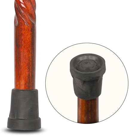 Wood Cane 36 Inches Natural Classic Wood Walking Stick Fancy Canes Ergonomic Wood Cane for Seniors (Elegant Derby Handle)