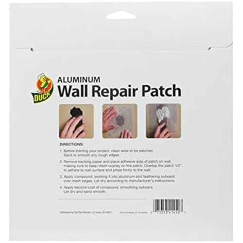 Duck Brand Aluminum Wall Repair Patch, 8 Inches x 8 Inches, White (283996)