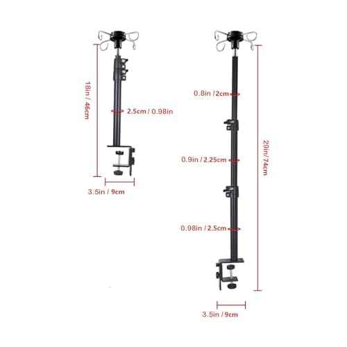 Height Adjustable Flex Shaft Rotary Tool Hanger Stand with Table Clamp, Heavy Duty Motor Mount Compatible with Foredom, Dremel, Grobet Tools
