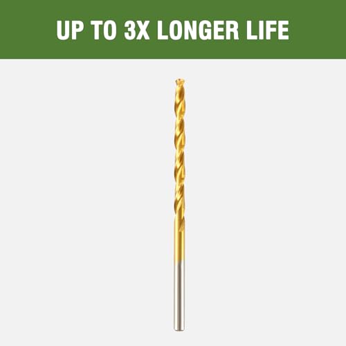 3/32" Cobalt Drill Bit (6 Pack), Titanium Twist Drill Bits for Metal, Stainless Steel, Cast Iron and Wood