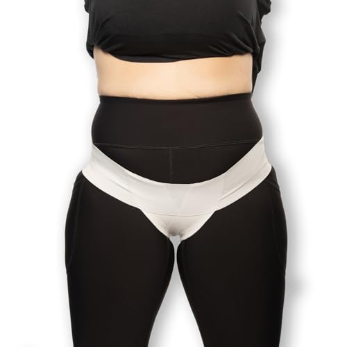 Patented Women’s Pelvic Floor Orthotic Support Belt ― Uterus Pain Relief Girdle for Prolapsed Bladder, Vulvar Varicosities, Postpartum Recovery, SPD | Low Waist - Black (XL)