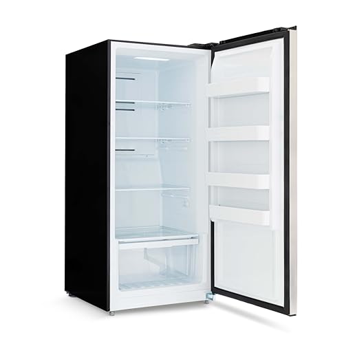 Newair Upright Freezer | 13.8 Cu. Ft., Garage-Ready Stand Up Freezer with Digital Controls, Auto Defrost, Fast Freeze Mode & LED Lighting | Stainless Steel