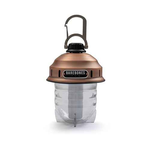 Barebones Beacon Hanging Light ? Copper, Rechargeable LED Camping Lantern with Adjustable Brightness ? Weatherproof Vintage-Style Hanging Lantern for Outdoor Adventures and Year-Round Use