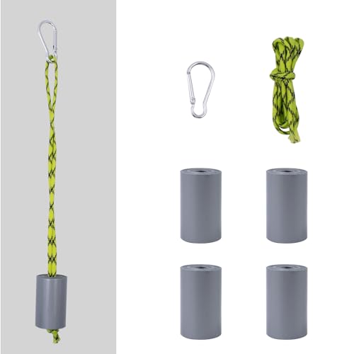 SnowTing 4 PCS Mini Duct Tape with Rope and Carabiner, Portable Pocket Size Duc Tape for Outdoor Camping Travel Cycling Backpacking Emergency Repair, 2'' Wide x 9.84 Feet Long Per Roll, Grey