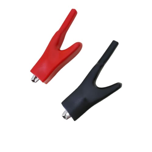 Insulated Alligator Clips 50A Heavy-Duty Alligator Clamps Battery Crocodile Clips Electrical Test Clamps Battery Charger Clamp,Alligator Clips(1Pcs Black+1Pcs Red)