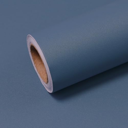 CAX Navy Blue Peel and Stick Wallpaper 15.7"x118" Dark Blue Contact Paper Matte Navy Blue Self-Adhesive Wallpaper Solid Color Waterproof Wall Paper for Cabinets Furniture Renovate Wall Covering