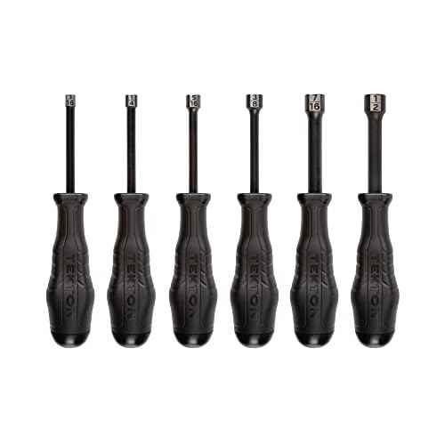 TEKTON High-Torque Black Oxide Blade Nut Driver Set, 6-Piece (3/16-1/2 in.) | DHD91101 | Made in USA