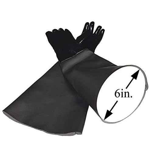 Neoprene Gloves for Sandblasting Sandblaster Sand Blast Cabinet - 6" x 24" Made in USA