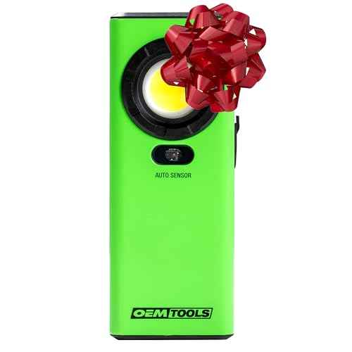 OEMTOOLS 32122 1200LM Flat Flashlight, Stocking Stuffers, Dual Mode Rechargeable Pocket Flashlight, Aluminum Magnetic Work Light, Adjustable Brightness, IPX6 Water Resistant Flash Light