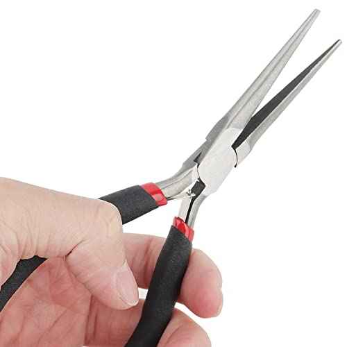 15 PCS 6 Inch Extra Long Needle Nose Pliers, Mini Precision Jewelry Pliers with Comfort Grip, Needle Nose Pliers for Jewelry Making, Repair, Crafts