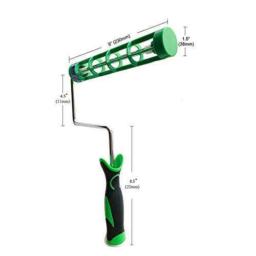 Paint Roller Frame for General Core Roller Covers, 9-inch Non-Slip Roller Frame, Soft Grip Threaded Roller Handle