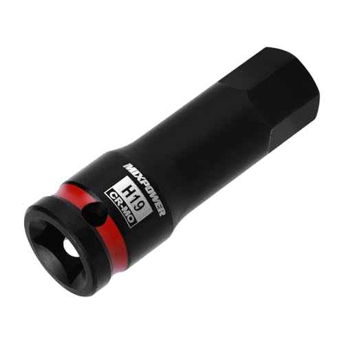 MIXPOWER 1/2" Drive 19mm Hex Impact Bit Socket, Allen Bit Socket, CR-MO Steel, Master Impact Hex Driver